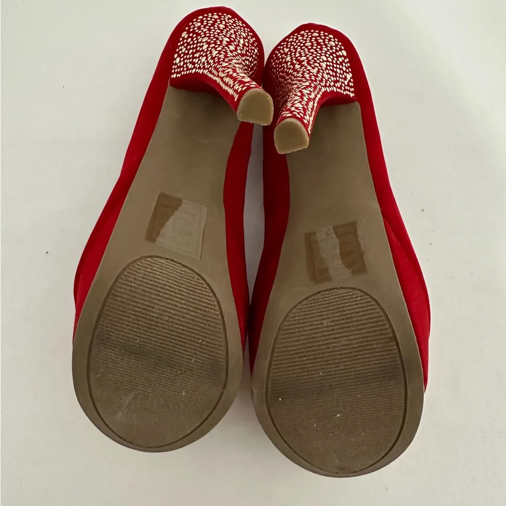 Shoedazzle Red Rhinestone Stiletto Platform Heels Size 9 Y2K Sparkle Glam Pumps - Image 13