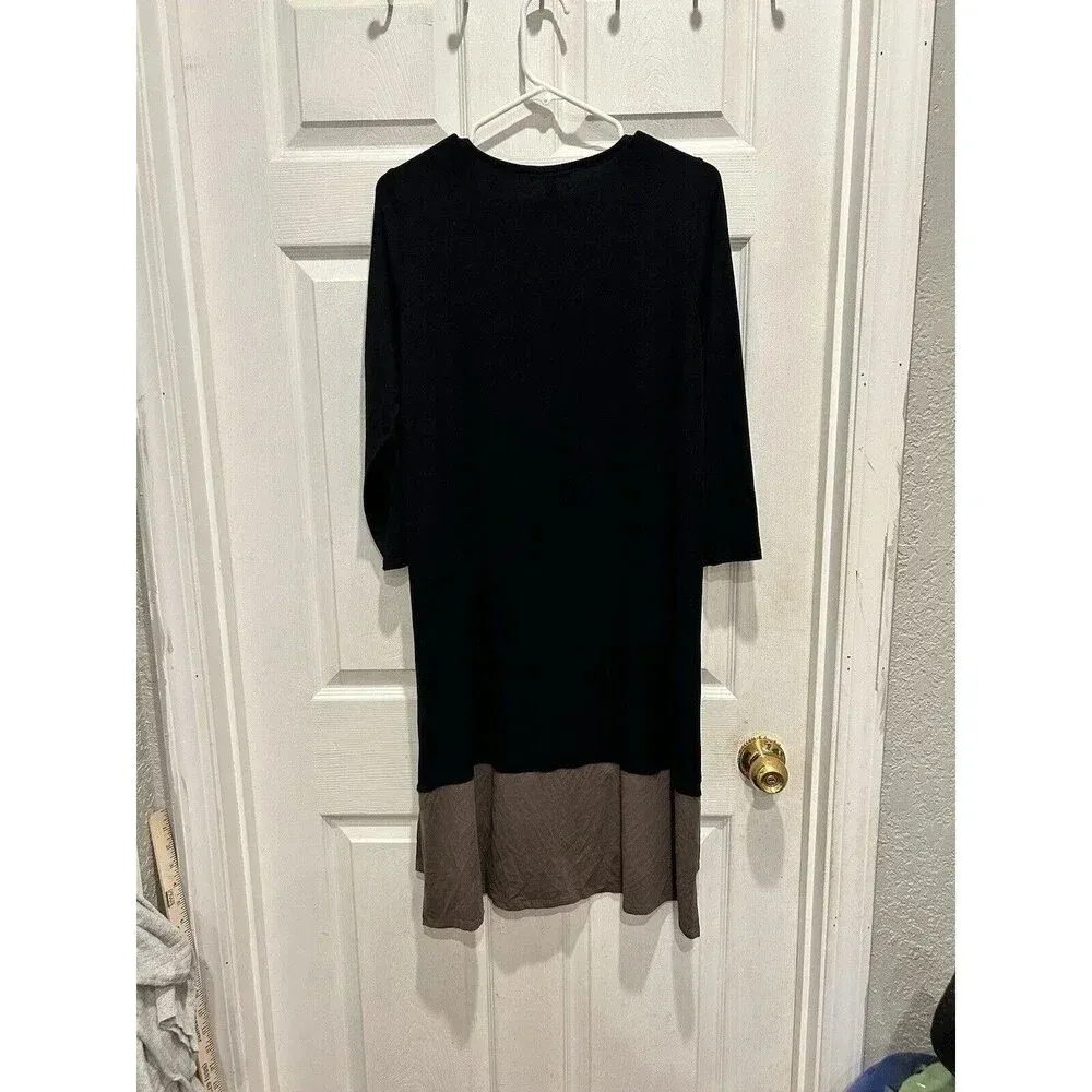 Eileen Fisher Size Large Petite Jersey Colorblock Dress Lagenlook Comfort‎ - Image 5