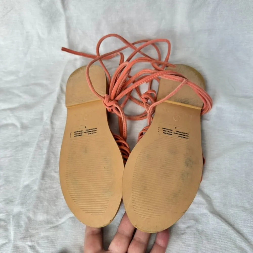 Seychelles Women's Distant Shores Flat Sandal Coral Leather Women's Size 6 Beach - Image 4