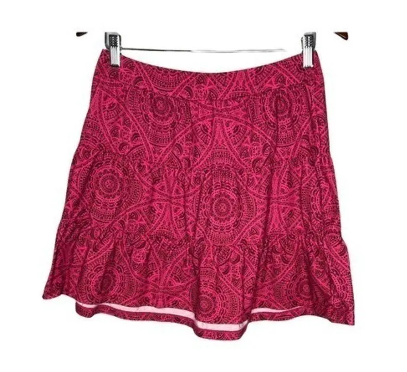 Prana Fuschia Mayan kate skirt pull on A-Line circle skater flared size medium - Image 2