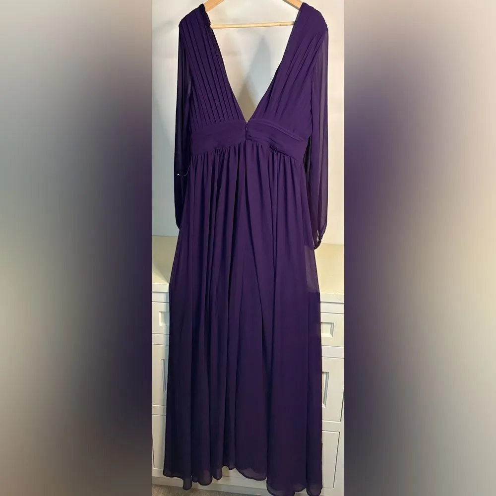 NWOT Iris Plunge Neck Long Sleeve Maxi Dress size Large - Image 4