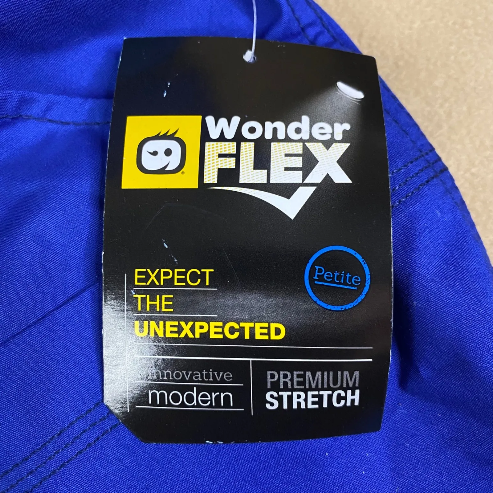 WonderFlex Royal Blue Petite Scrub Set Top & Pants V-Neck Pockets Comfort XL NWT - Image 7