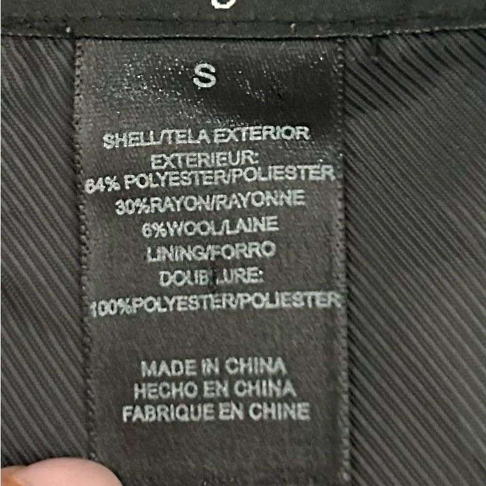 Aqua Womens Black 3/4 Sleeve Blazer Single Button Wool Blend Jacket Size Small - Image 3