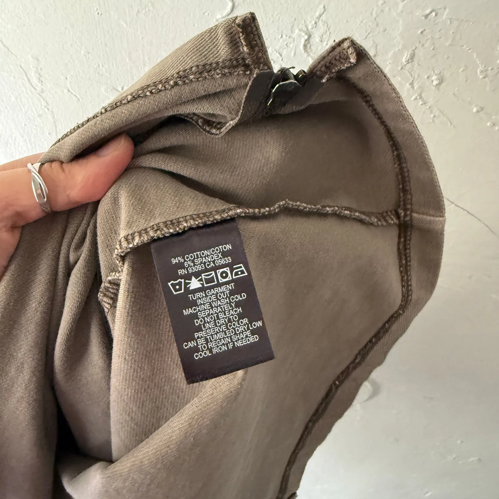 NIC+ZOE Size 8 Taupe Stretch Cotton Pencil‎ Skirt Side Zip Neutral Workwear - Image 6