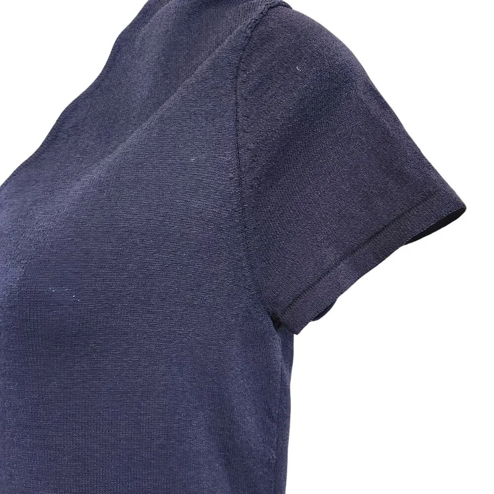 Jones New York V-Neck Short Sleeve Casual Tee Shirt Navy Blue Size Small - Image 4