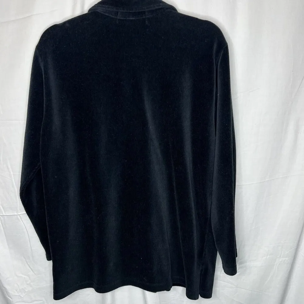Vintage 90s Corduroy Womens Shirt Jennifer Moore Activewear Long Sleeve Button M - Image 6