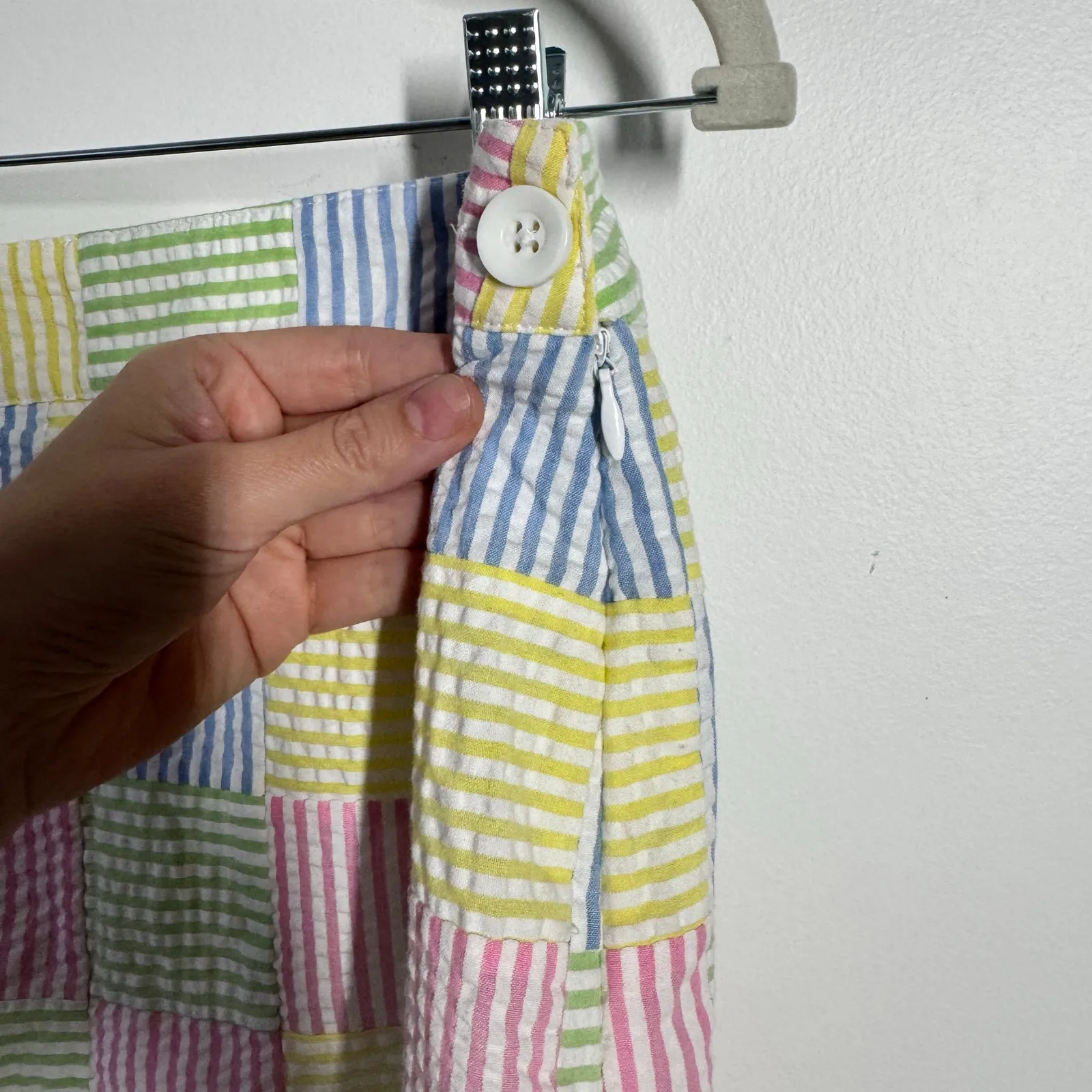 EP Pro Skort Skirt Women 12 Patchwork Tennis Golf Pickleball Zip Seersucker Prep Pink - Image 5