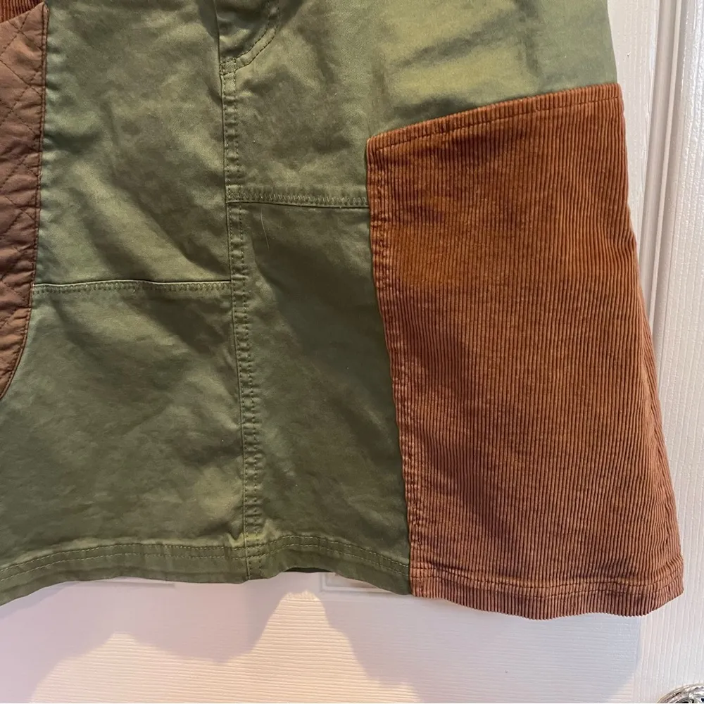 Anthropologie Meadow Rue size 2 Patchwork Skirt Olive Green/Brown - Image 9