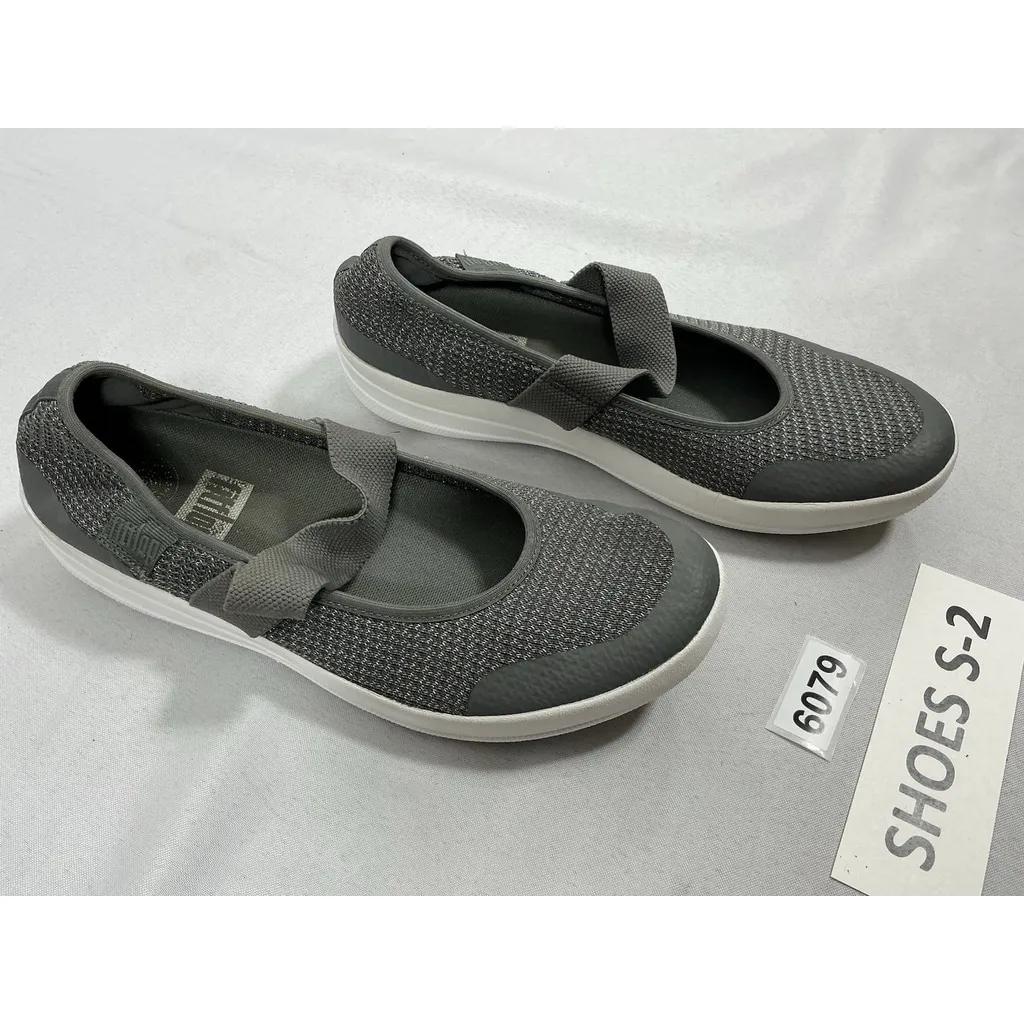 Womans Fitflop Comfort Fashion Sneakers 9 Gray Sparkly Band - Image 2