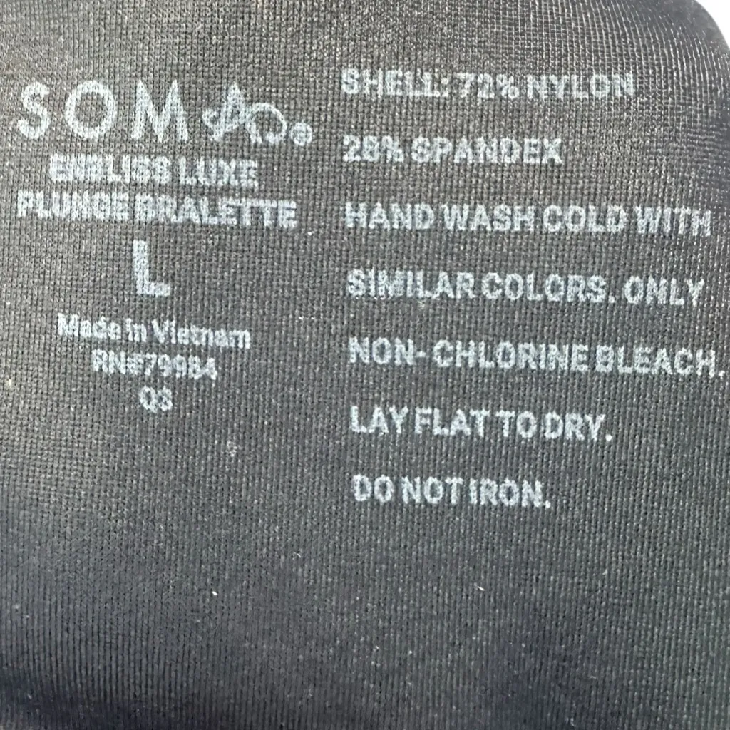 SOMA Enbliss luxe plunge Women's Black Cross-Back Bralette Size LARGE - Image 7