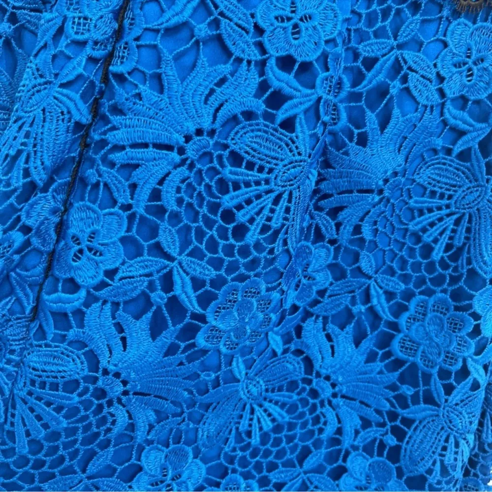 Diane Von Furstenberg Viera DVF Blue Lace V-Neck Dress 2 Nwt - Image 12