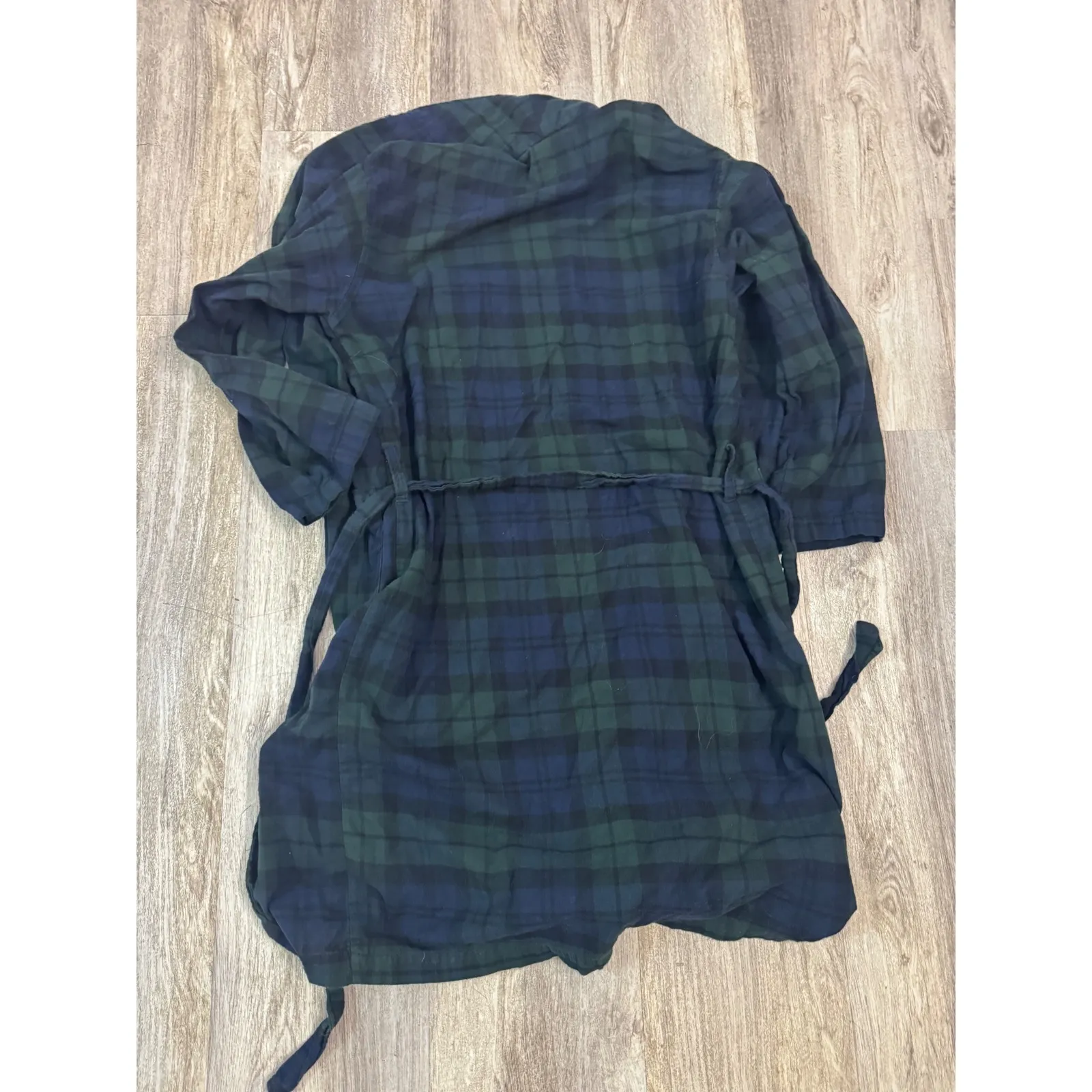 Polo Ralph Lauren Blackwatch Plaid Flannel Robe Men's S/M Vintage Cotton Lounge - Image 3