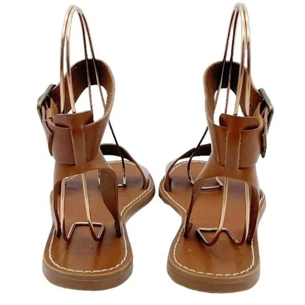 Madewell The Boardwalk Ankle-Strap Sandal English Saddle Brown Leather Size 7.5 - Image 9