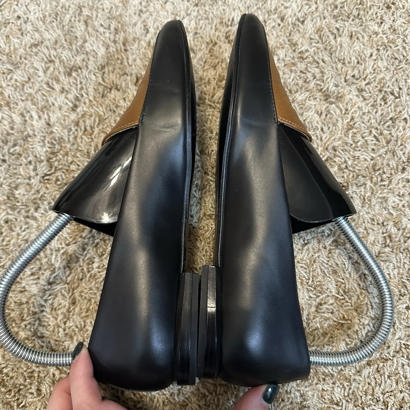 Everlane The Modern Point Black Brown Leather Loafers Flats Shoes ITALY Womens 7 - Image 4