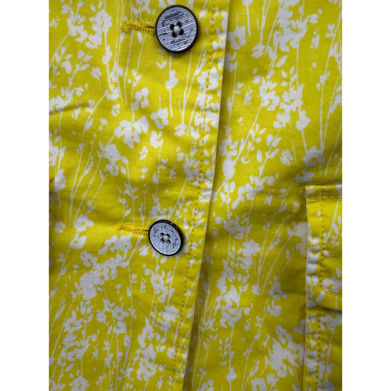 CAbi‎ Field Jacket Womens Daisy Spring Yellow Floral 5160 Pockets Size Medium - Image 6