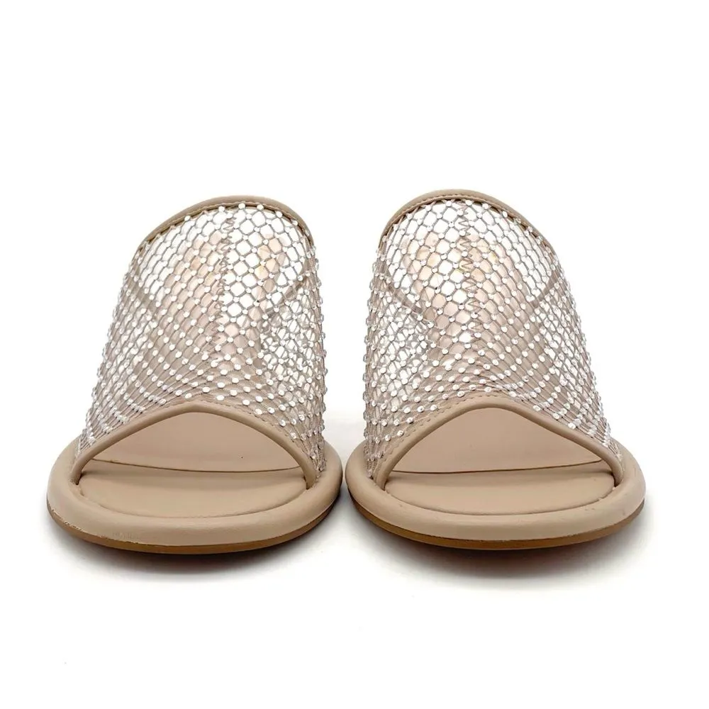 Ted Baker Celya Crystal Mesh Heeled Mules Sandals Nude Tan Size EU 39 US 8.5 - Image 10