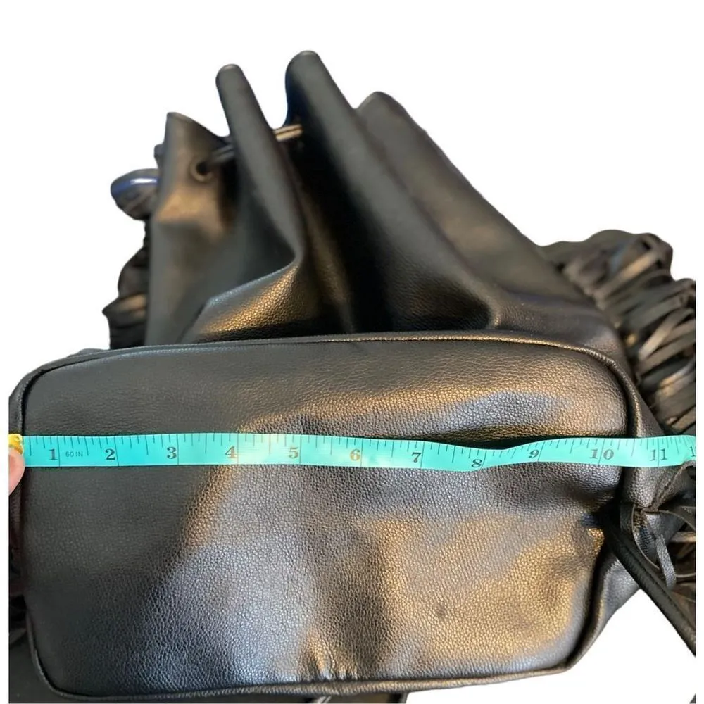 Victorias Secret Black Boho Backpack Fashion Show Bag Fringe - Image 5