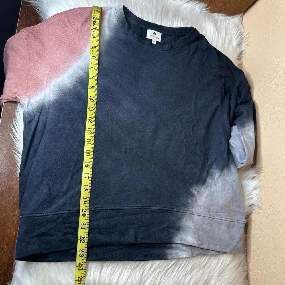 Anthropologie Sundry Terry Oversize Sweatshirt in Terracotta & Charcoal Size 1/S - Image 7