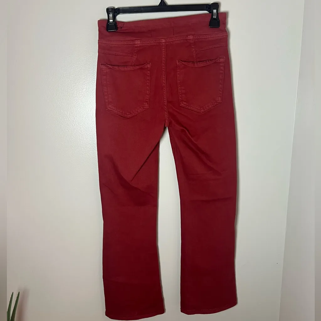 We The Free People In My Feelings Mid Rise Crop Flare Pull On Pant Rust Size XS - Image 4