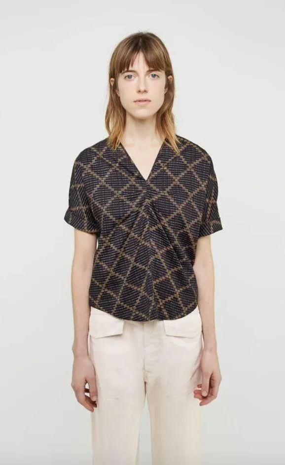 Étoile Jarvis Voile Black Patterned Short Sleeve Blouse 36 / US S - Image 4