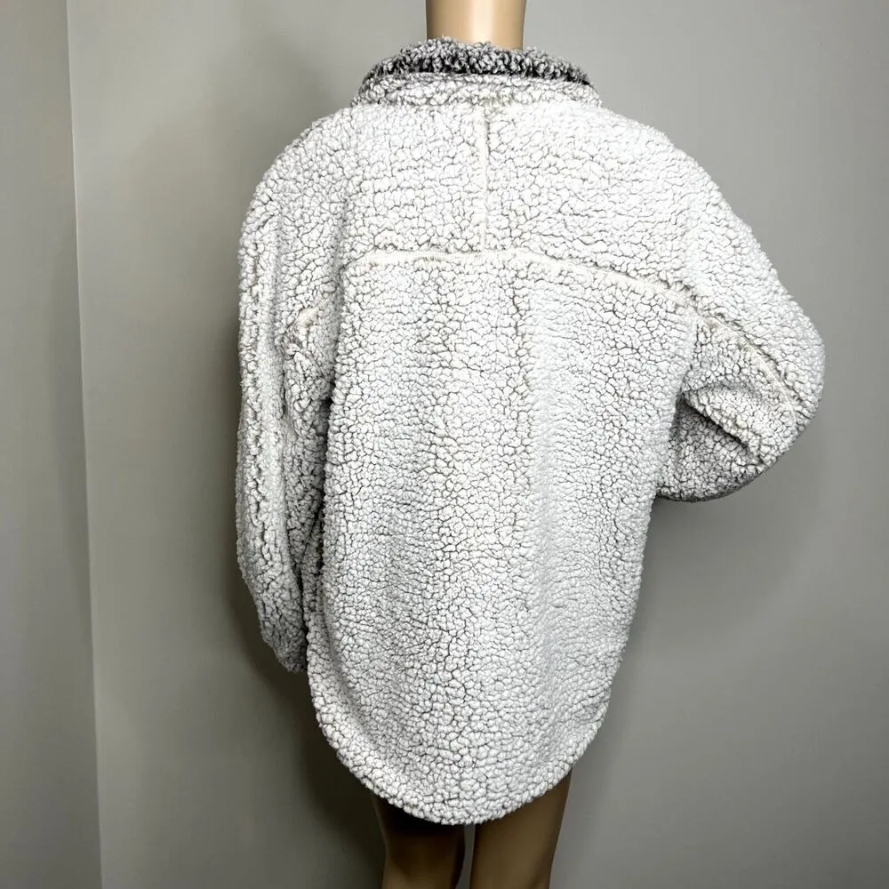 Thread + Supply Fleece Pullover Fuzzy Sweatshirt Gray Size M - Image 3