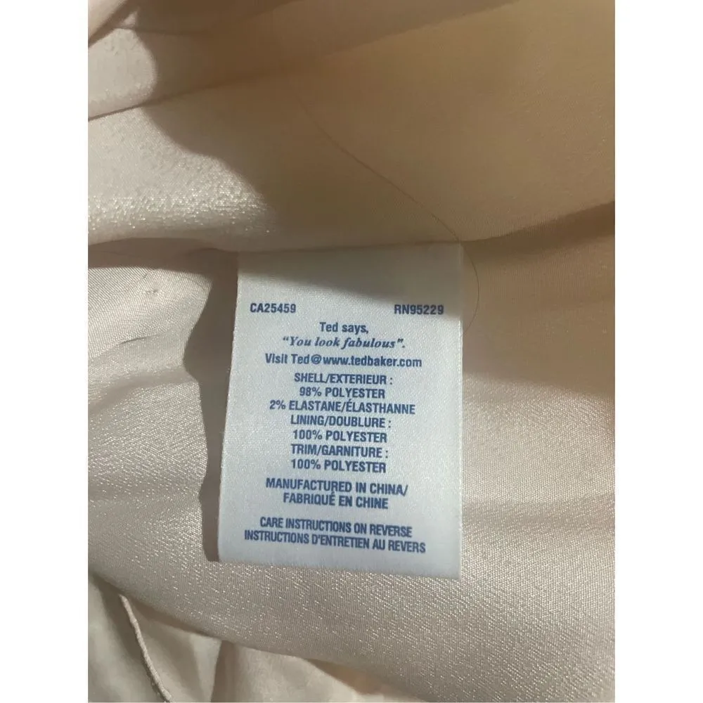 Ted Baker London cream & silver sequin evening dress prom cocktail sz 2 - Image 10