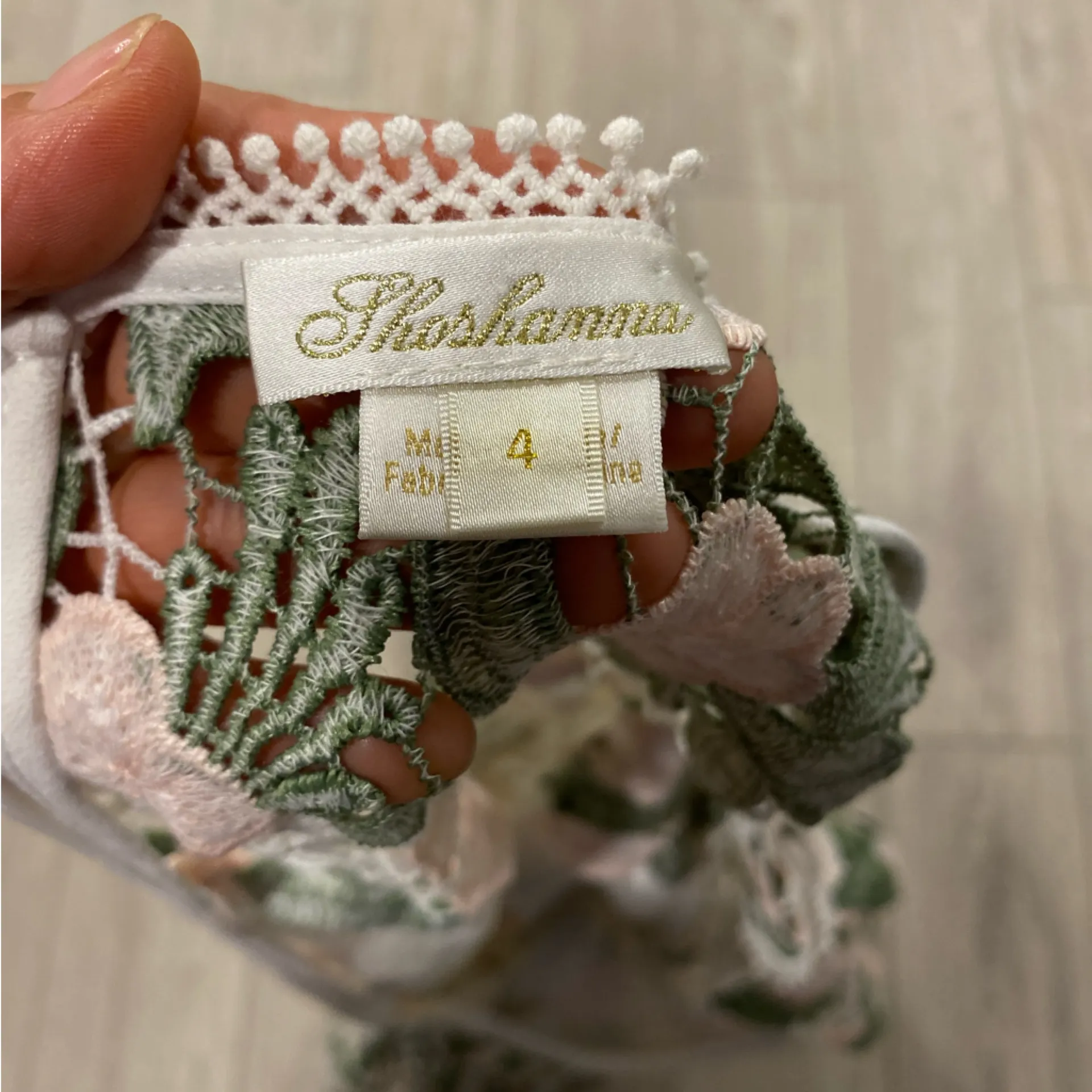 Shoshanna Green and Cream Floral Lace Midi Dress Women's Roseia Cocktail Size 4 - Image 8