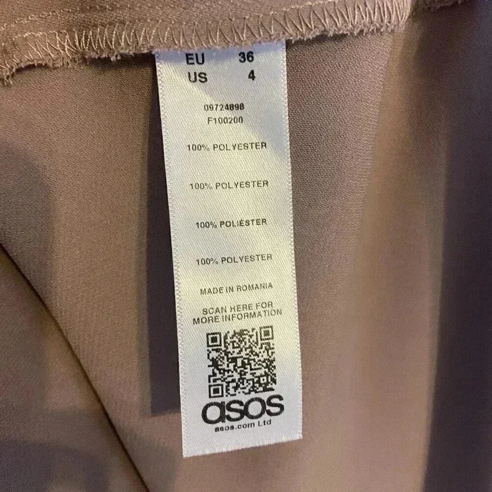 Asos Dress Woman's‎ Size 4 Dusty Rose Bat Wing 3/4 Sleeve V-Neck Knee Length - Image 8