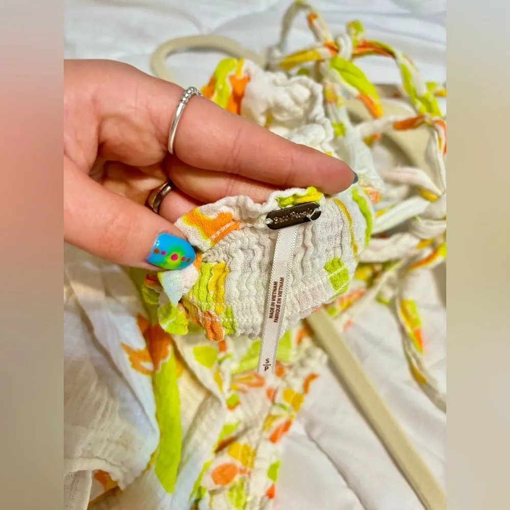 Free People floral print babydoll dress with ruffle hem - Image 3