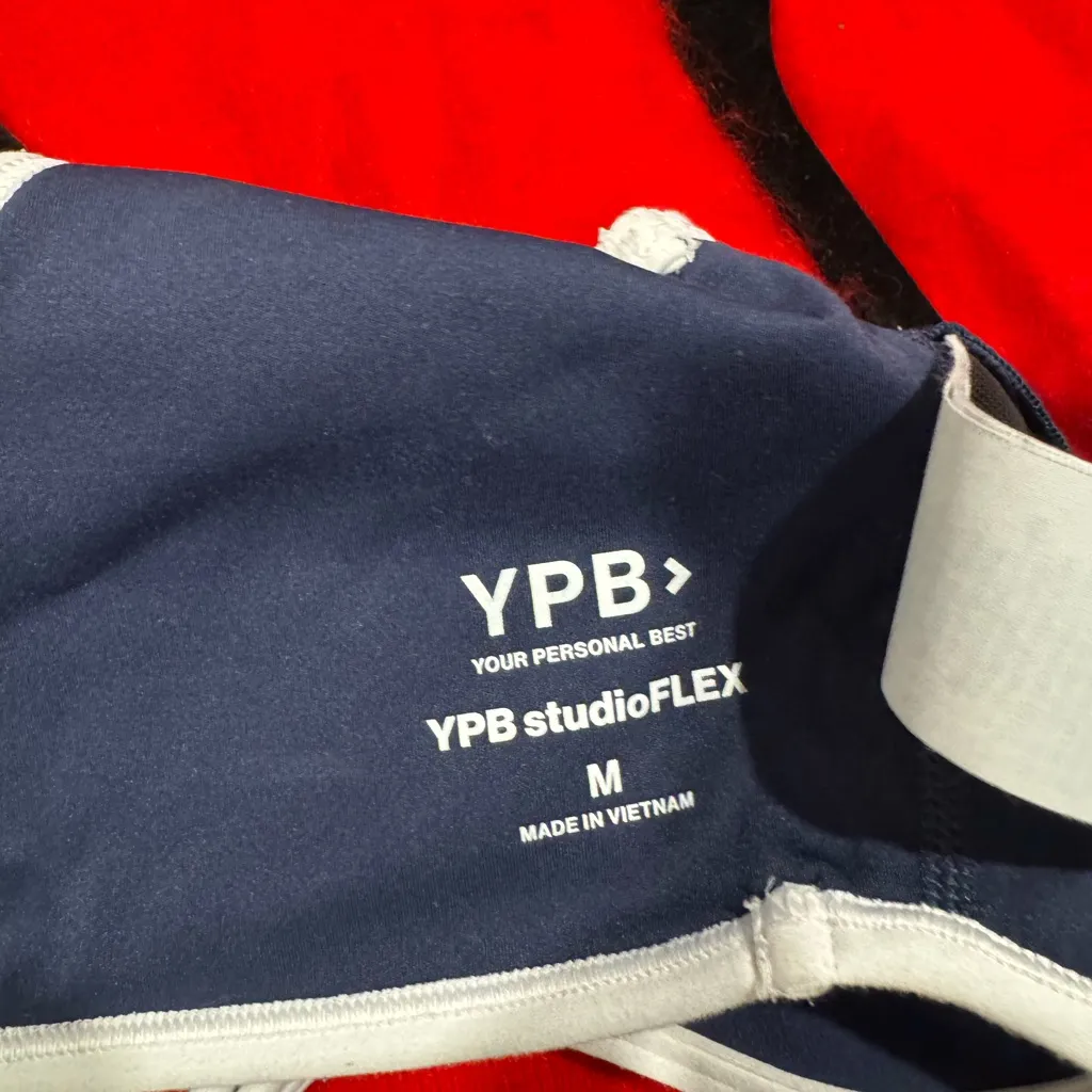 Abercrombie & Fitch Navy Sports Bra with White Accents - Image 4