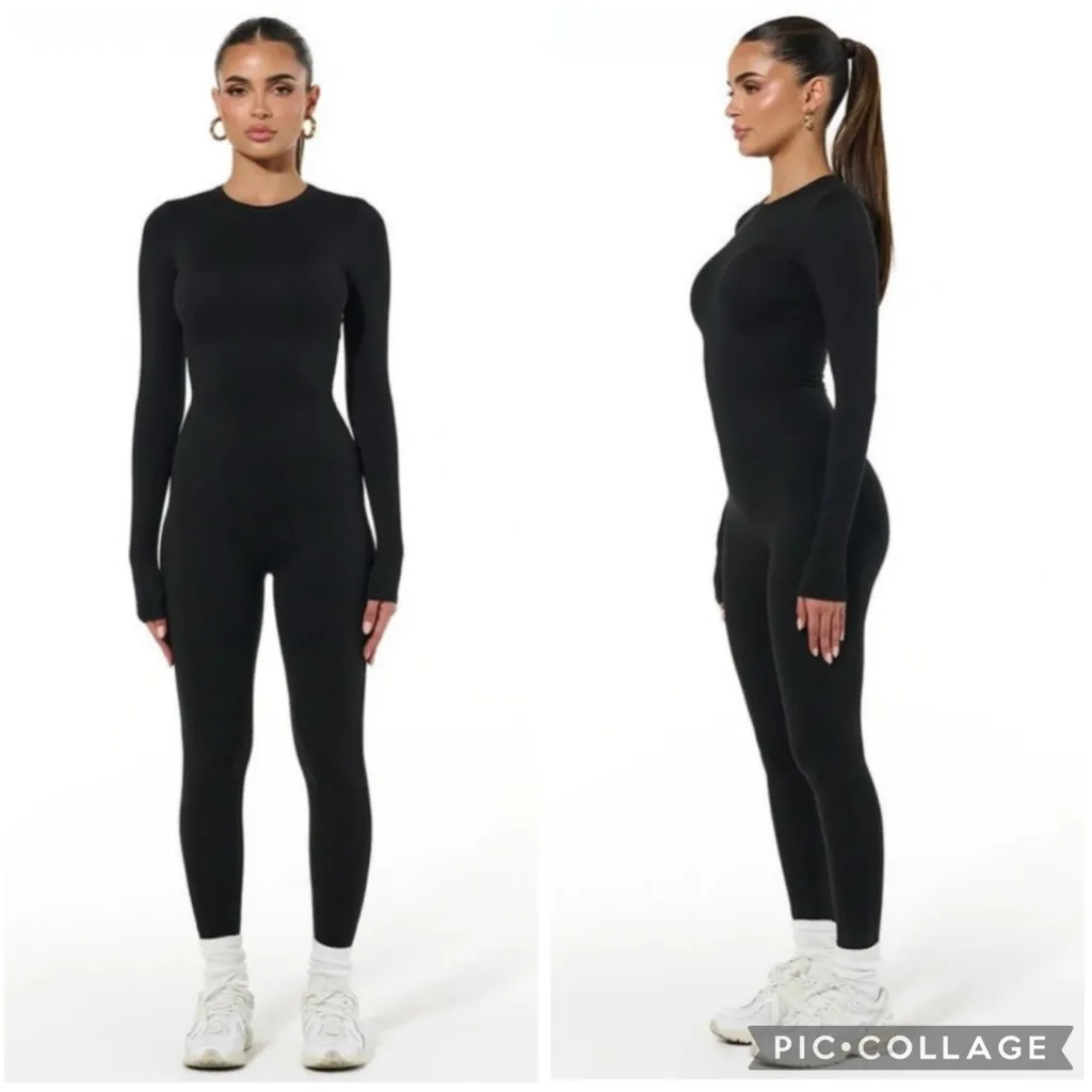 Naked‎ Wardrobe The Bare Body Jumpsuit Long Sleeve Catsuit Black 2X - Image 2