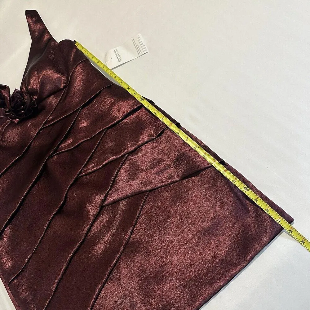 XScape by Joanna Chen Merlot Maroon Shade Short Cocktail Party Dress Sz 14 NWT - Image 7