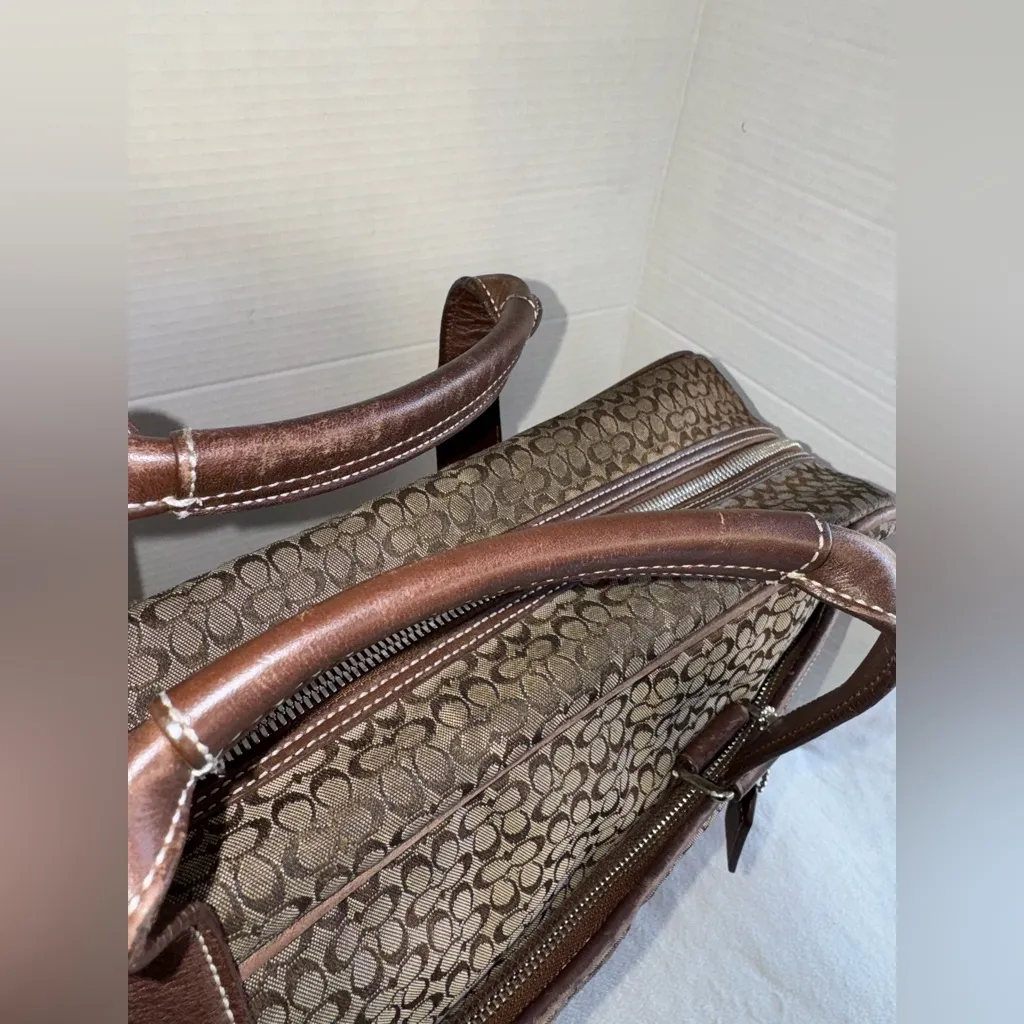 Coach Vintage #F70058 Hudson C Signature Commuter Briefcase Brown Tan Bag Unisex - Image 11