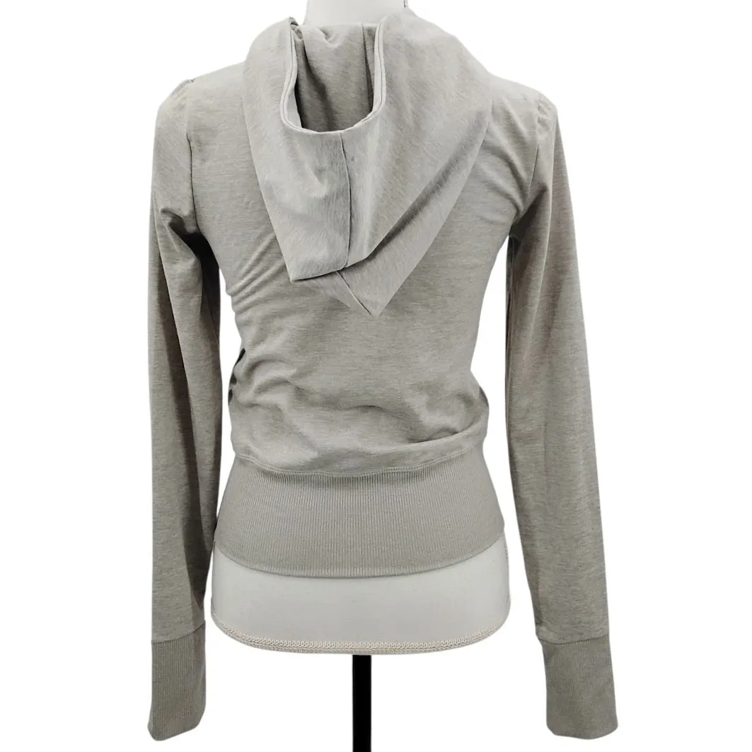 WeWoreWhat Fitted Full Zip Up Hoodie Sweatshirt Heather Gray Pockets Size Small - Image 2