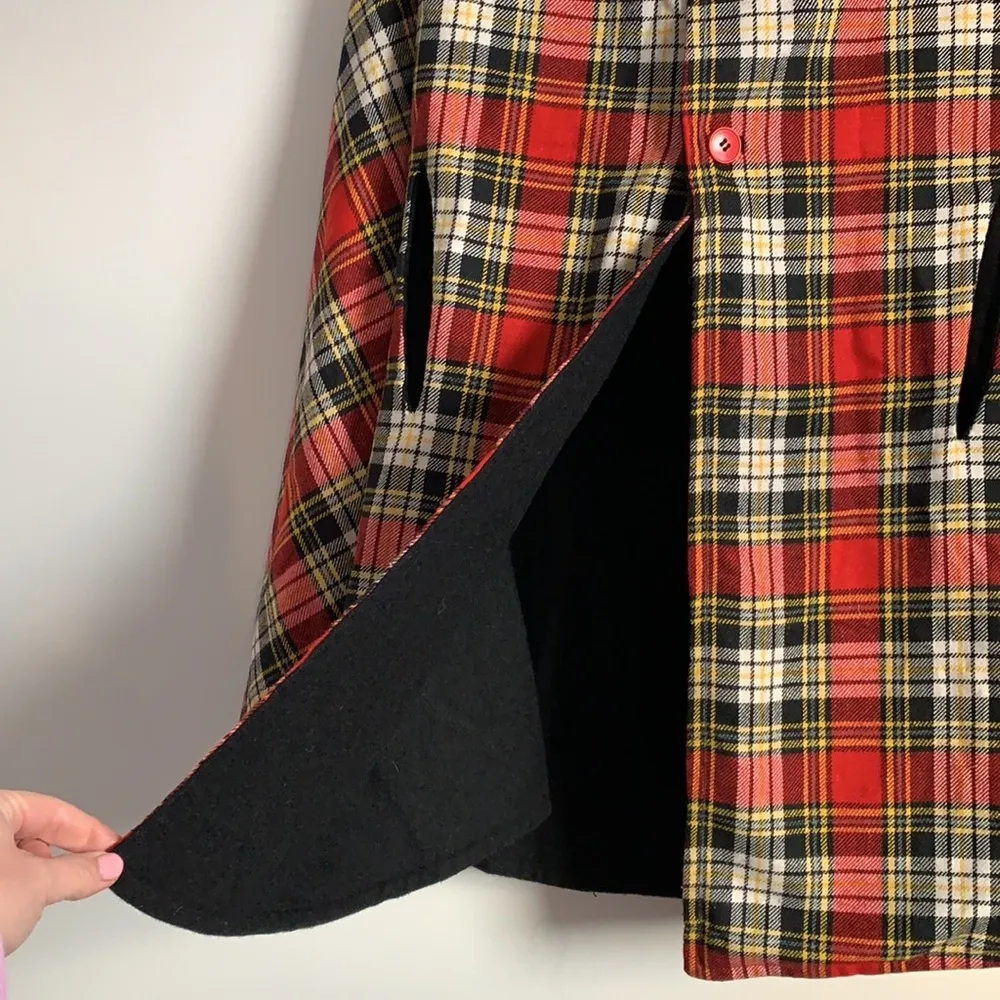 Rare! Vintage Pendleton Reversible Plaid Hooded Cape Coat - Image 6