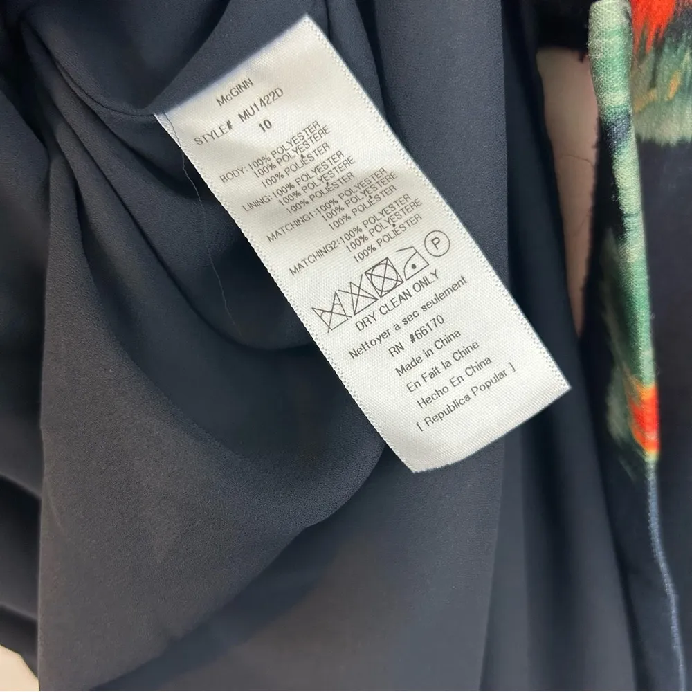 McGinn/Anthropolgie Poppy Palette Floral Short Sleeve Flared Mini Dress Size 10 Blue - Image 12