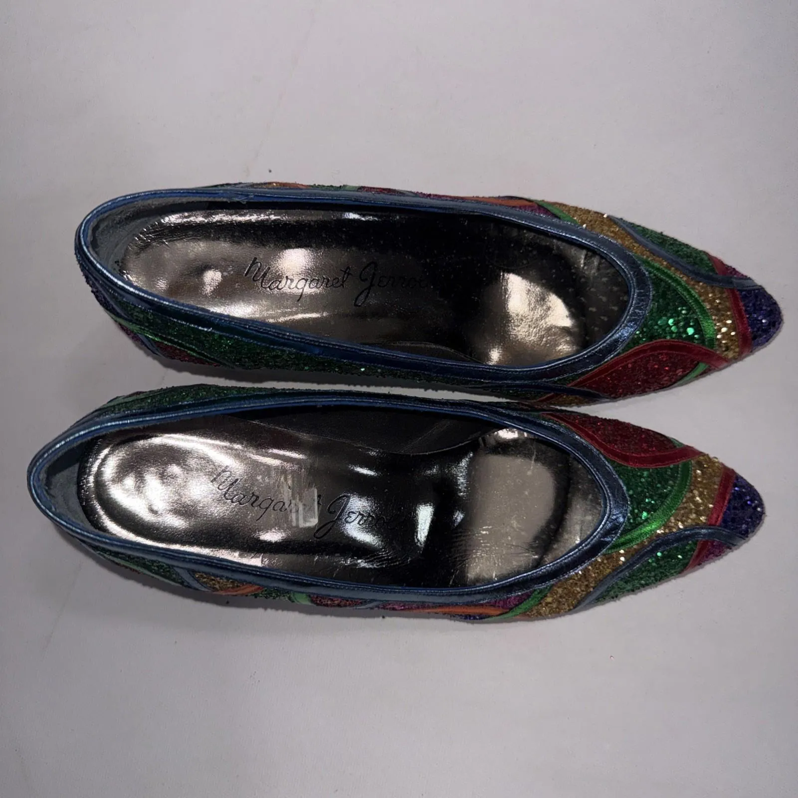 Vintage Margaret Jerrold Retro Holiday Party Glitter Jeweled Pumps Heels Shoes 7 - Image 15