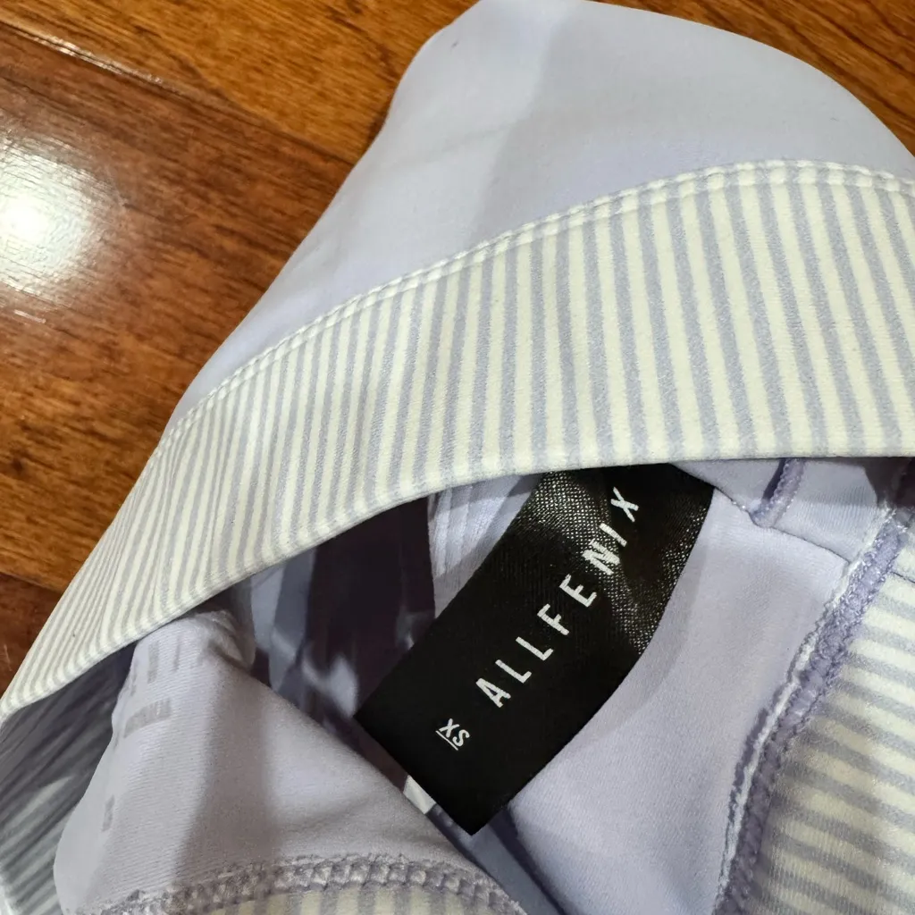 Allfenix Workout Set Gym Stretch Stripe Ankle Length Purple Size XS/S - Image 11