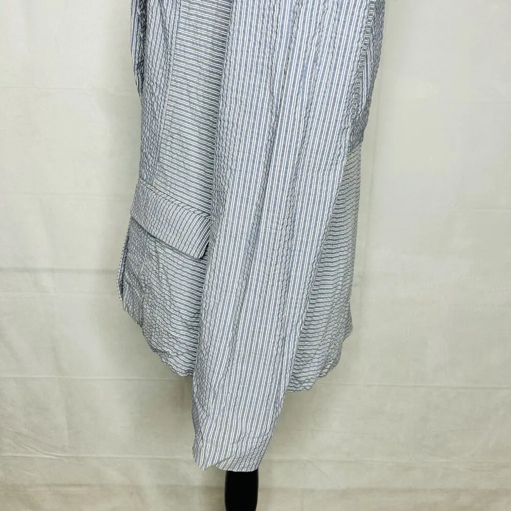 Layfette 148 Blue & White Striped Seersucker Blazer Women's Sz 14 - Image 6