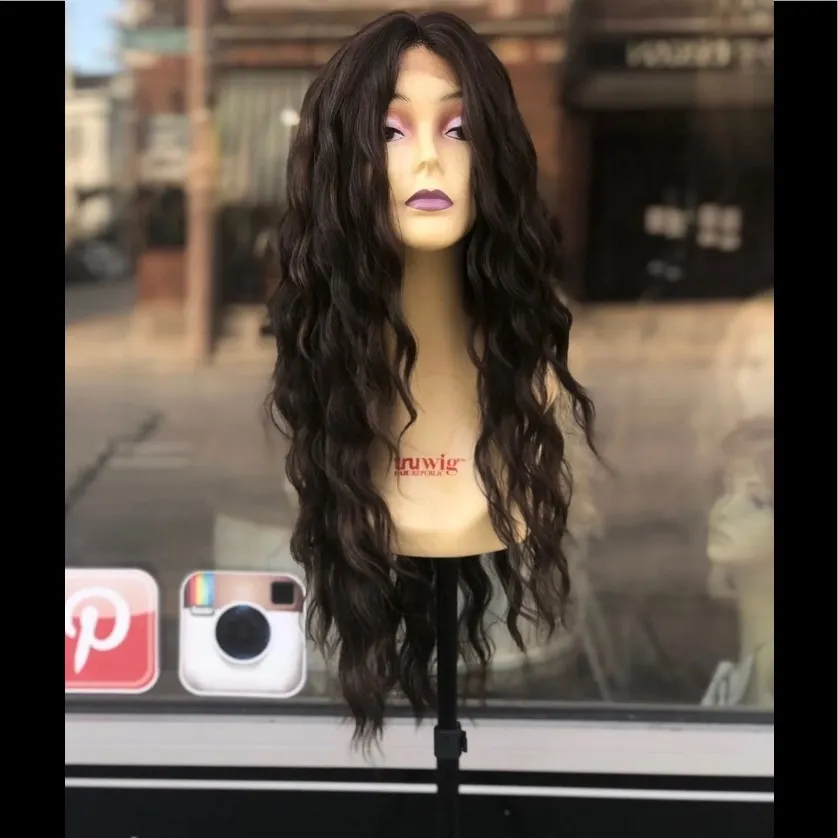 Beach Waves brown Lacefront long lace wig 2019 - Image 8