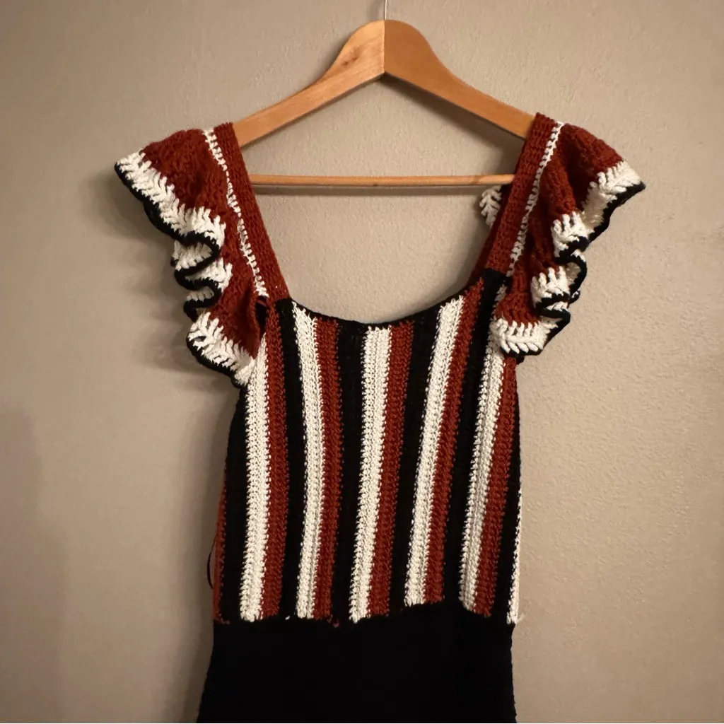 ZARA‎ Crochet Flare Jumpsuit - Image 3