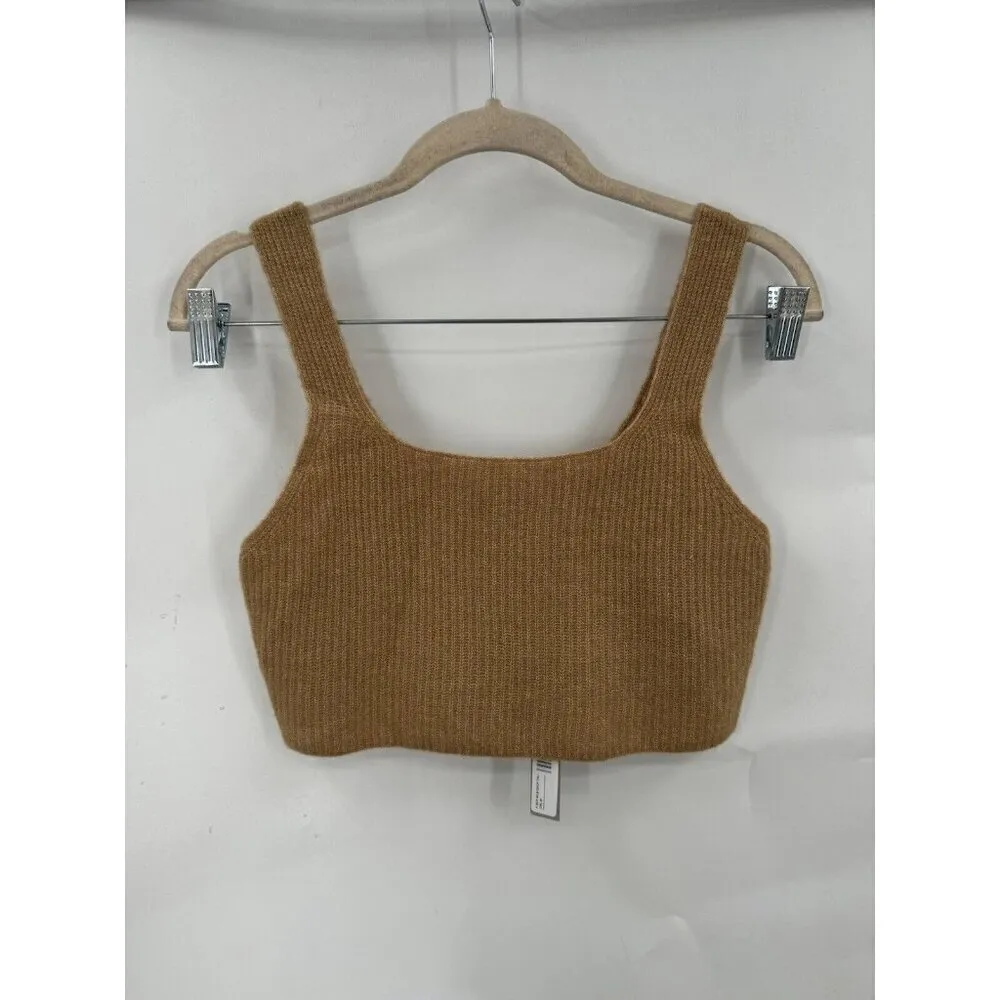 Everlane Yak Wool Cropped Top Women M Brown Minimalist Granolagirl Western Indie - Image 2
