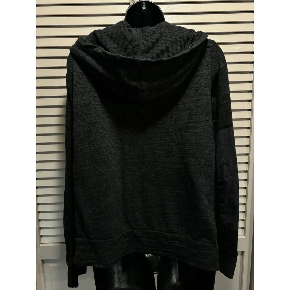 Howe Dark Gray‎ Snap Up Long Sleeve Hood Top Pockets Grommets Size Large Gray - Image 4