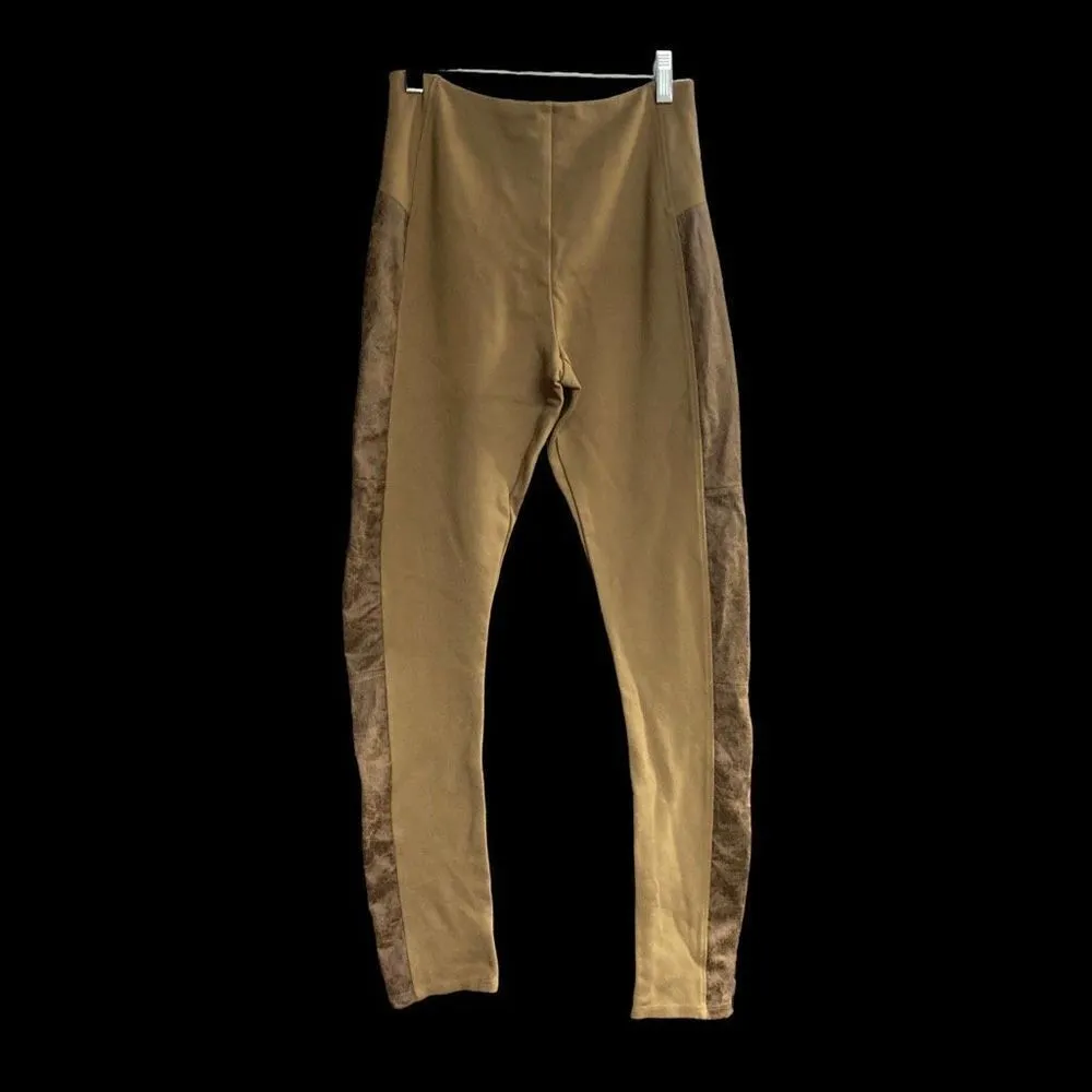 Lysse Women’s‎ Faux Suede High Waist Skinny Leggings Pants Tan Size Small - Image 12