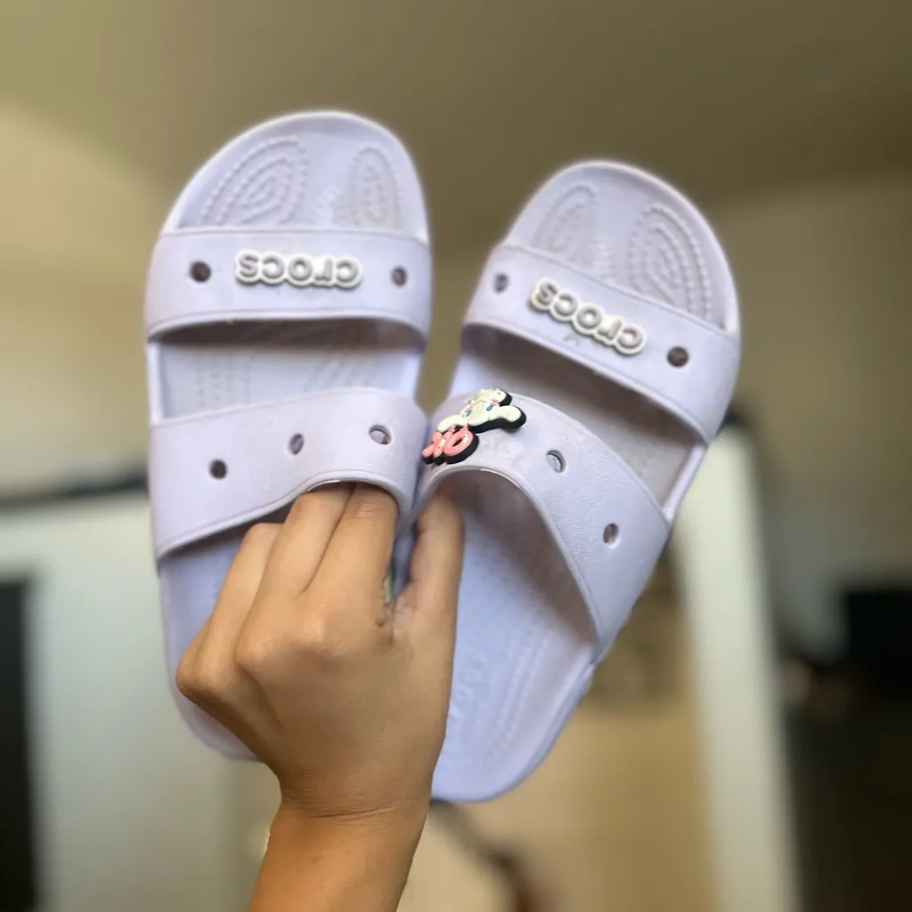 CROCS Women's Light Purple Slide Sandals - Image 2