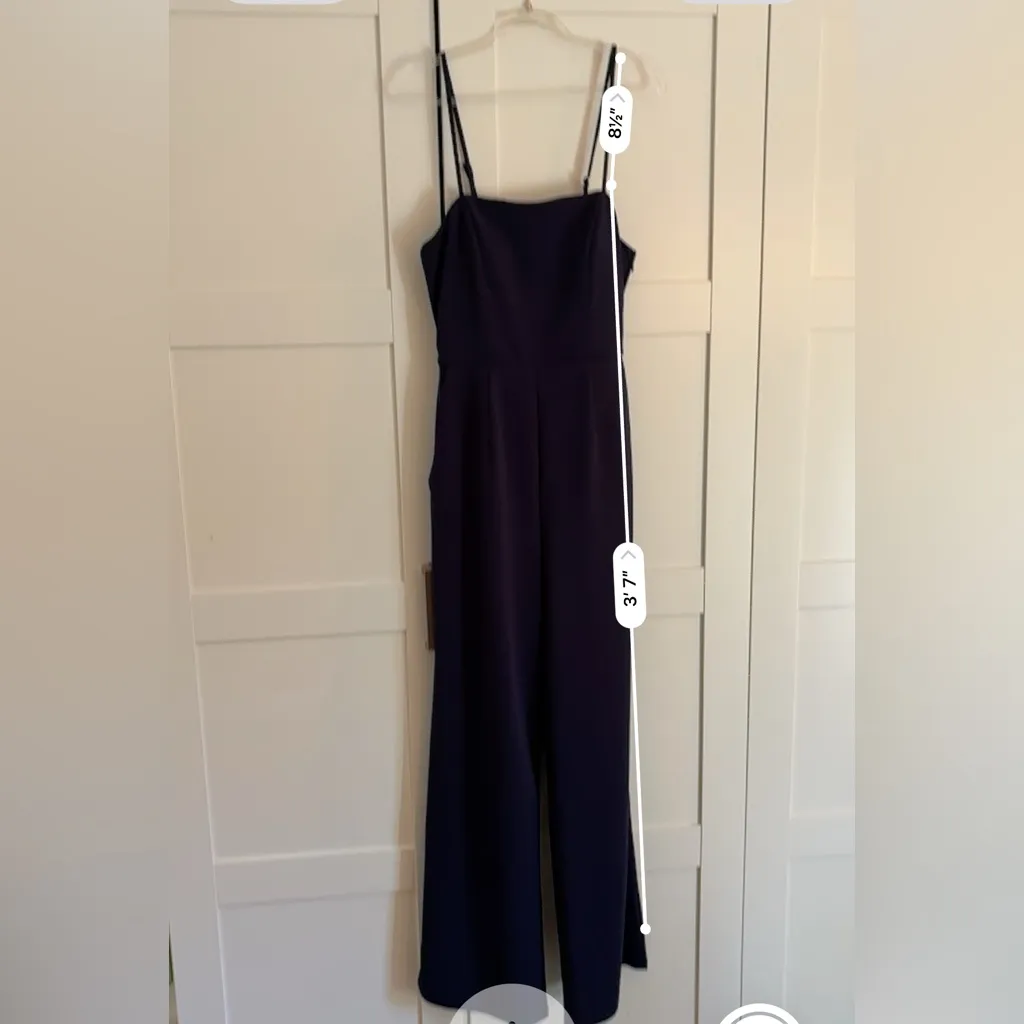 Altar’d state navy blue jumpsuit size small semi open back & pockets - Image 5