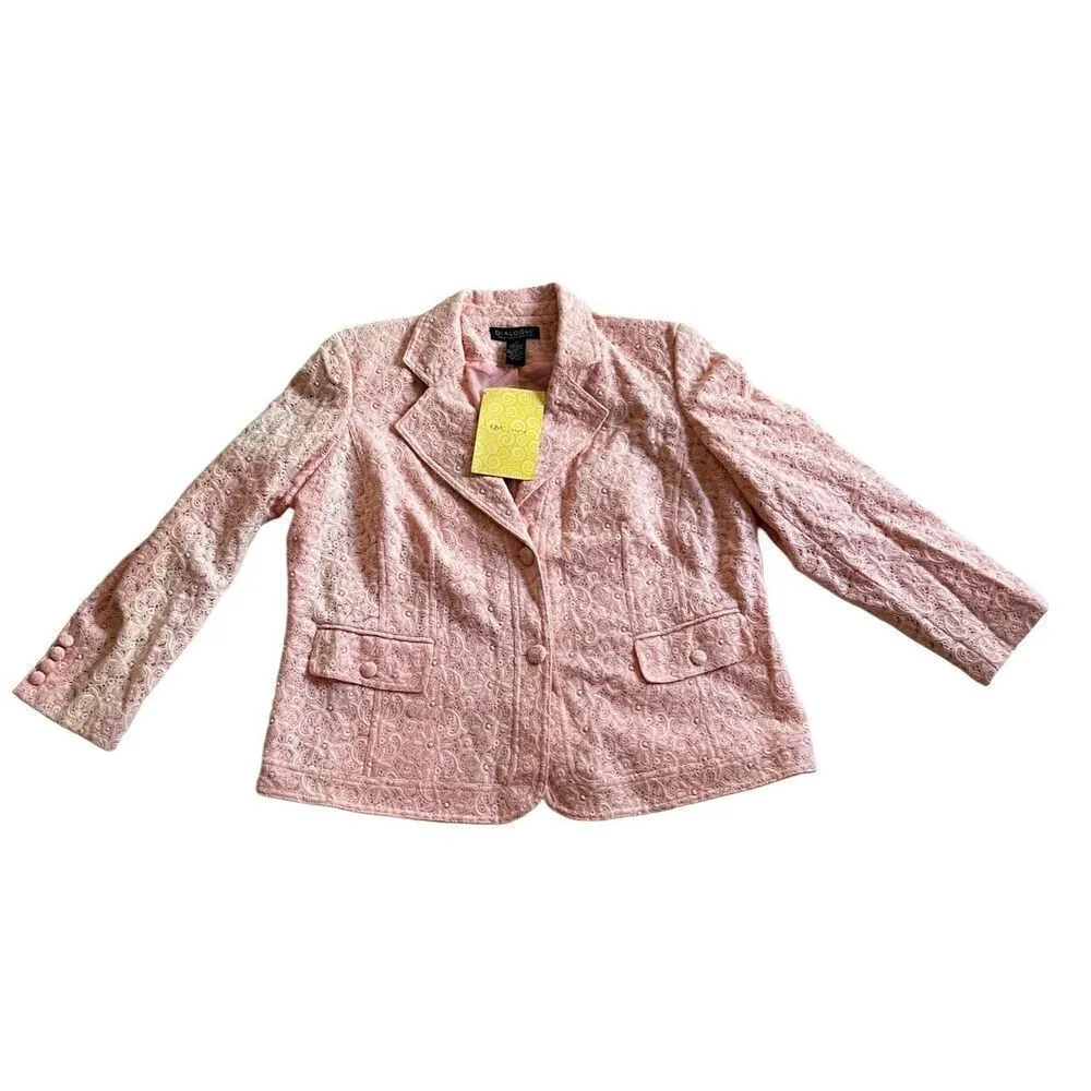 DIALOGUE VINTAGE DUSTY ROSE JACKET SIZE 1X - Image 5