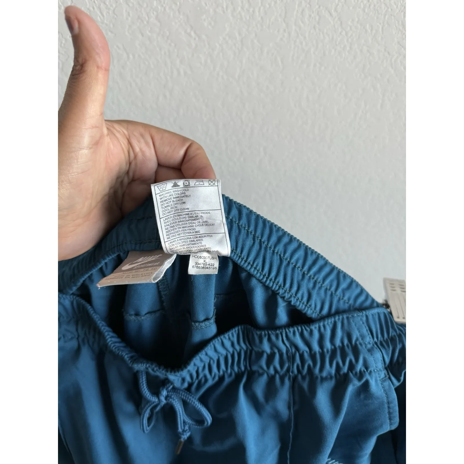 Vintage Nike Women's XL (16/18) Turquoise Blue Striped Athletic Jogger Pant 90's - Image 11