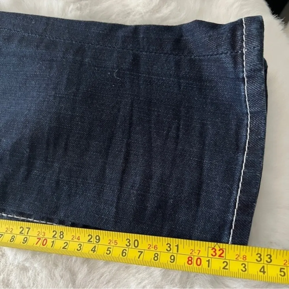 True Religion White Stitching Chain Details Skinny Jeans Dark Wash - Image 7