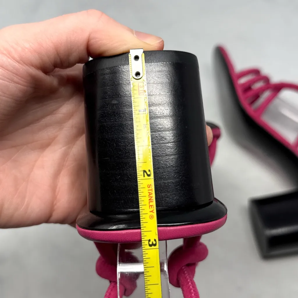 NEW Salvatore Ferragamo Augusta Suede Strappy Buckle Sandal Block Heel Pink 7 - Image 14